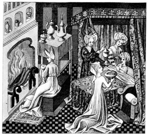 Escena de dormitorio, siglo XV, 1910