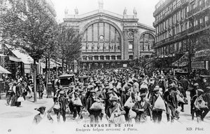 Belgas llegando a París, 1914 de Unbekannt