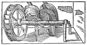 Fuelles operados por un árbol de levas impulsado por una rueda hidráulica, 1540 de Unbekannt