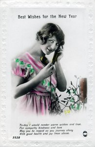 Mejores deseos para el Año Nuevo, tarjeta de felicitación, años 1920 de Unbekannt