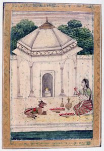 Bhairavi Ragini, Álbum Ragamala, Escuela de Rajasthan, siglo XIX