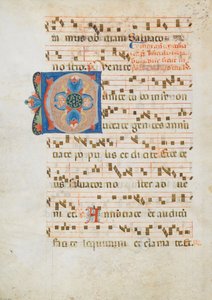 Bifolio con inicial C, de un antifonario, italiano, ca. 1320 de Unbekannt