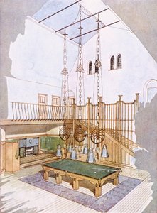 Sala de billar, diseñada por George Walton, de 
