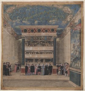 Palacio de Binche durante las celebraciones en agosto de 1549, 1549 de Unbekannt