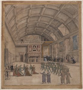 Palacio de Binche durante las celebraciones en agosto de 1549, 1549 de Unbekannt