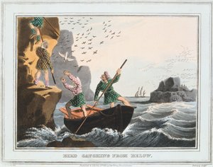 Caza de aves desde abajo, Islas Shetland, 1813 de Unbekannt