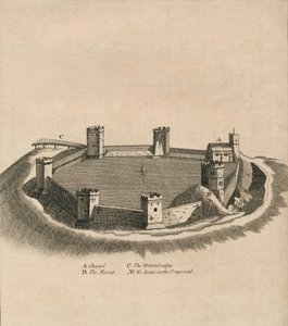 Vista aérea del Castillo de Oxford en Oxfordshire, c1800 de Unbekannt