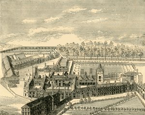 Vista aérea de la antigua Charterhouse, c. 1872 de Unbekannt