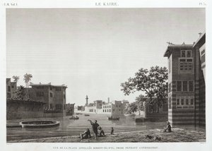Birket-al-Fyl, El Cairo, Egipto, durante la inundación, c. 1798