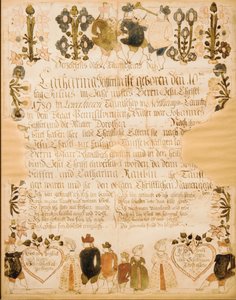 Certificado de nacimiento y bautismo, 1789 de Unbekannt