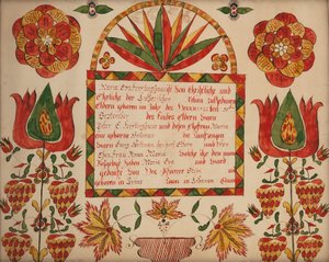 Certificado de nacimiento y bautismo, 1822 de Unbekannt