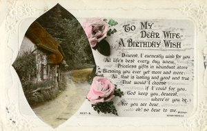 Tarjeta de cumpleaños de un esposo a su esposa, c1918 de Unbekannt