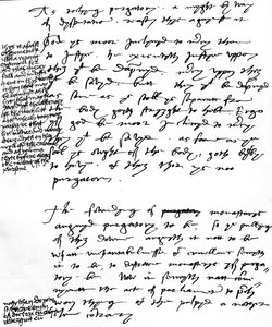 Argumentos del Obispo Latimer contra la doctrina católica del Purgatorio con notas marginales hechas por el Rey Enrique VIII, c.1538