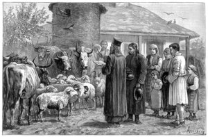 Bendición de animales domésticos, Bulgaria, 1887 de Unbekannt