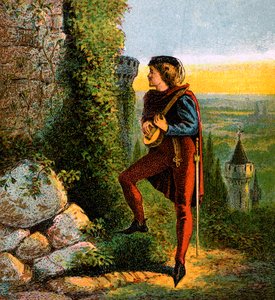 Blondel en la prisión de Ricardo, siglo XII, c. 1850