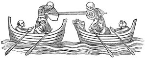 Justa en barco, siglo XIV, 1833 de Unbekannt