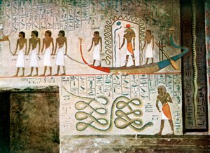 Escena de barco, Tumbas de los Nobles, Tebas, Egipto