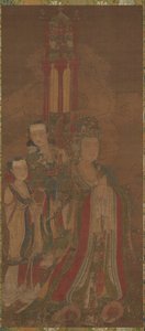 Bodhisattva y asistentes, siglo XIV
