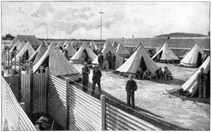 Prisioneros bóer en un campamento en Bloemfontein, Segunda Guerra Bóer, 1899-1902