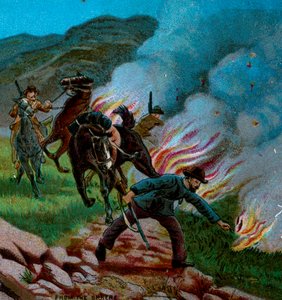 Bóers incendiando el veld, 1900 de Unbekannt