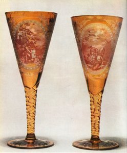 Vasos bohemios, siglo XIX, 1948