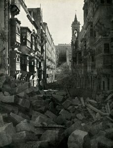 Daños por bombardeo en una calle maltesa, Segunda Guerra Mundial, 1942 1944 de Unbekannt