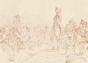 Bonaparte dirigiéndose a un club jacobino en Córcega, c1789, 1896