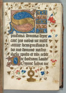 Libro de Horas Uso de Metz: Fol. 27r, Iniciales Decoradas, c. 1440 de Unbekannt