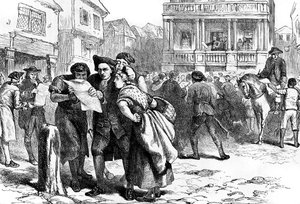 Bostonians leyendo el Acta del Sello, 1765 c. 1880 de Unbekannt
