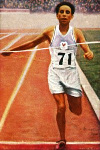Boughera El Ouafi ganando el maratón para Francia