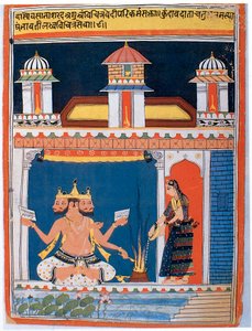 Brahma recibiendo una ofrenda, después del siglo XVIII de Unbekannt