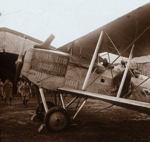 Biplano Breguet a punto de despegar, c. 1914-c. 1918 de Unbekannt