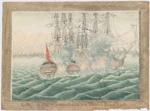 El bergantín Mercurio luchando contra dos barcos turcos el 14 de mayo de 1829, 1829 de Unbekannt