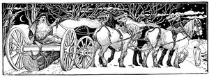 Llevando el tronco de Navidad a casa, 1883 de Unbekannt