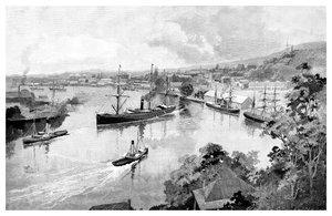Brisbane desde Bowen Terrace, 1886 de Unbekannt