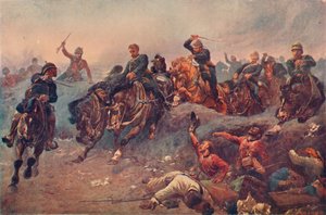 Artillería británica entrando en las líneas enemigas en Tel-el-Kebir, Egipto, 1882, 1883 1906 de Unbekannt