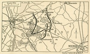 Posiciones británicas antes de la Primera Batalla de Ypres, Primera Guerra Mundial, 1914, c1920 de Unbekannt