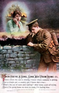 Soldado británico soñando con su amada en casa, Primera Guerra Mundial, 1914-1918 de Unbekannt