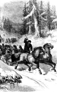 Tropas británicas transportadas a través de Canadá en invierno, c. 1860s c. 1880