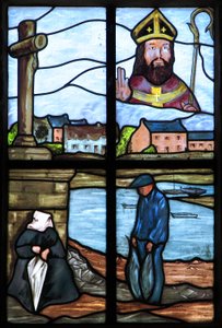 Bretaña - Morbihan - departamento 56 - La Ría de Etel - Isla de St-Cado - vitrales de la iglesia de Unbekannt