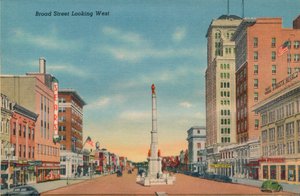 Broad Street, mirando al oeste, Augusta, Georgia, 1943 de Unbekannt