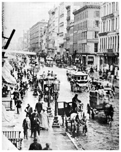 Broadway y Spring Street, Ciudad de Nueva York, EE.UU., 1867