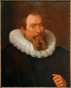 Retrato de un caballero con barba larga, hacia la derecha