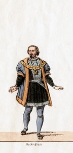 Buckingham, diseño de vestuario para la obra de Shakespeare, Enrique VIII, siglo XIX de Unbekannt