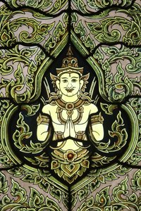 Buda. Vidriera. Templo de Mármol. Wat Benchamabophit Dusitvanaram Ratchaworawiharn. 1899. Bangkok. Tailandia de Unbekannt