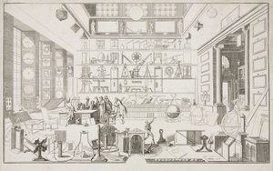 Gabinete de Geometría de Mr LE CLERC - Centros de Investigación El Laboratorio Físico de la Academia de Ciencias, París, c 1700 de Unbekannt