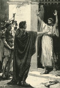 César apoderándose del tesoro en el Templo de Saturno, 1890 de Unbekannt