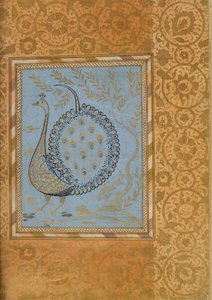 Composición Caligráfica en Forma de Pavo Real, Folio del Álbum Bellini, ca. 1600 de Unbekannt