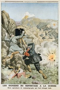 Camarógrafos bajo fuego mientras filman en la Primera Guerra de los Balcanes, 1912