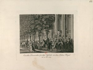 Camille Desmoulins en los Jardines del Palais Royal, c. 1797-1800 de Unbekannt